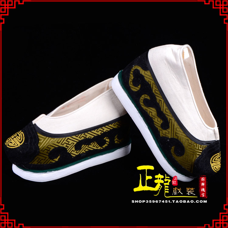 温江戏鞋方口鞋老生鞋老旦鞋三义斋纸底内高福字履