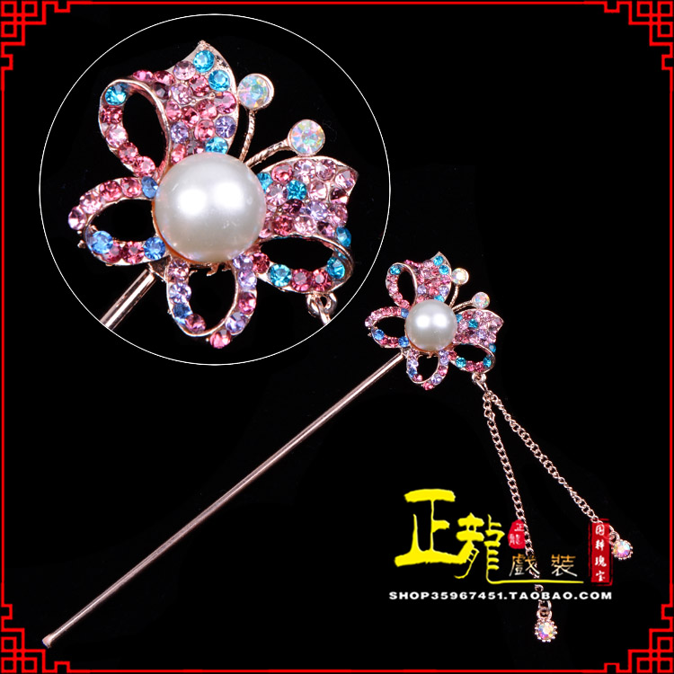 温江花旦小姐青衣头饰簪子 蝴蝶发簪