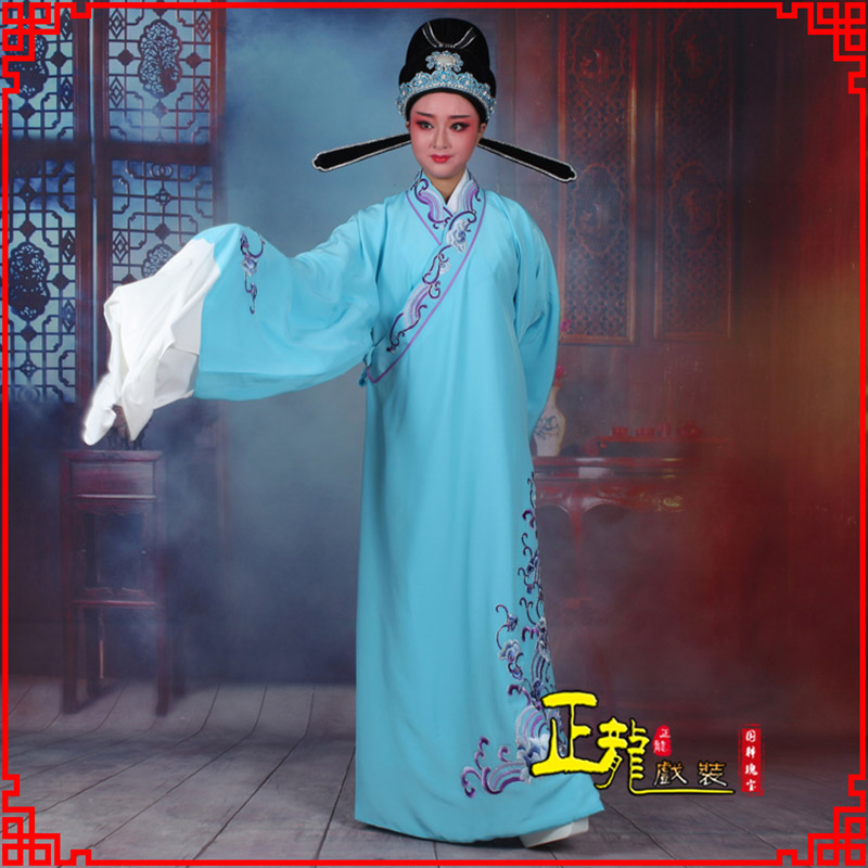 温江梁祝才子唐伯虎黄梅戏古装褶子草波纹小生衣