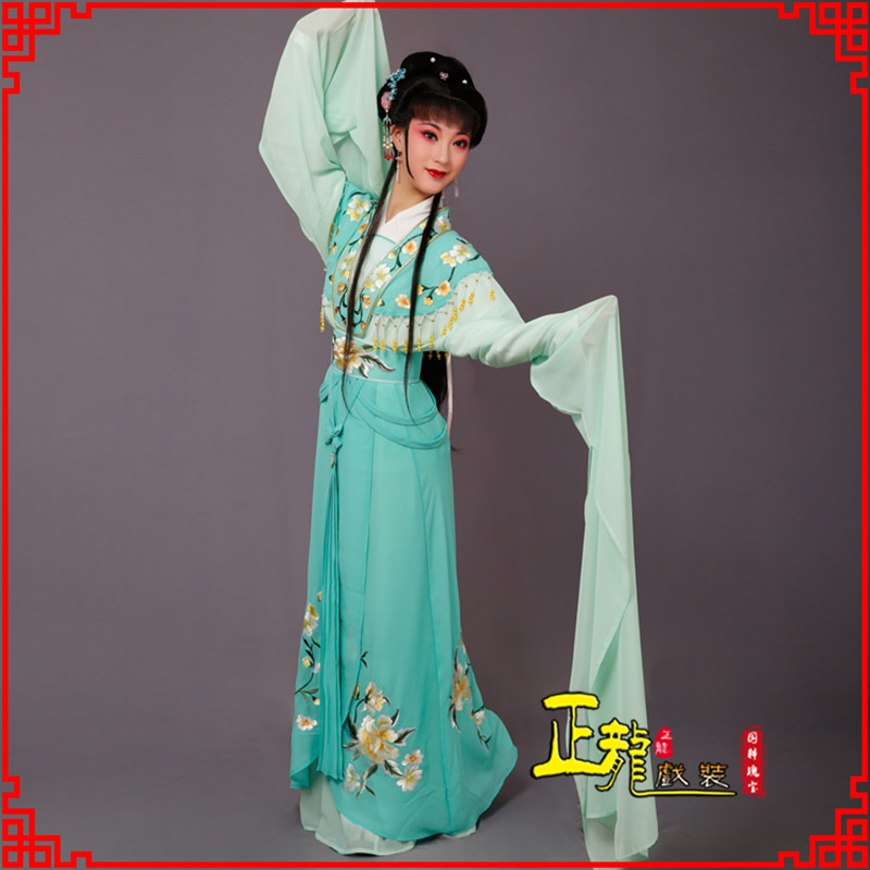 温江青衣水袖戏服演出服 云肩花旦衣